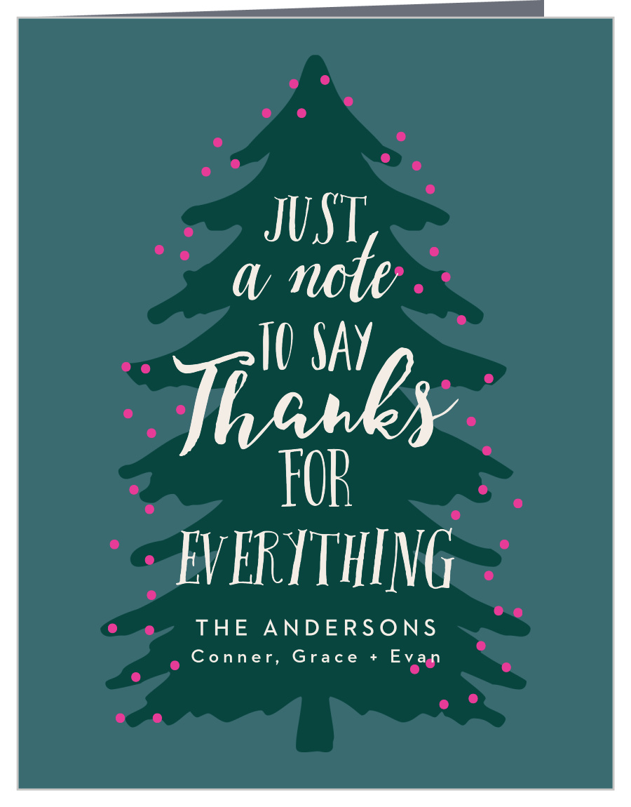 Merry Tree Christmas Thank You Cards by Basic Invite