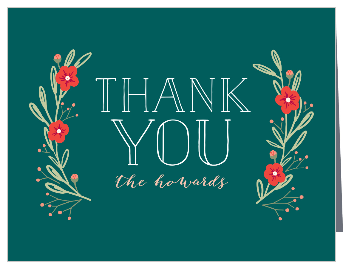 Cheery Laurels Holiday Thank You Cards