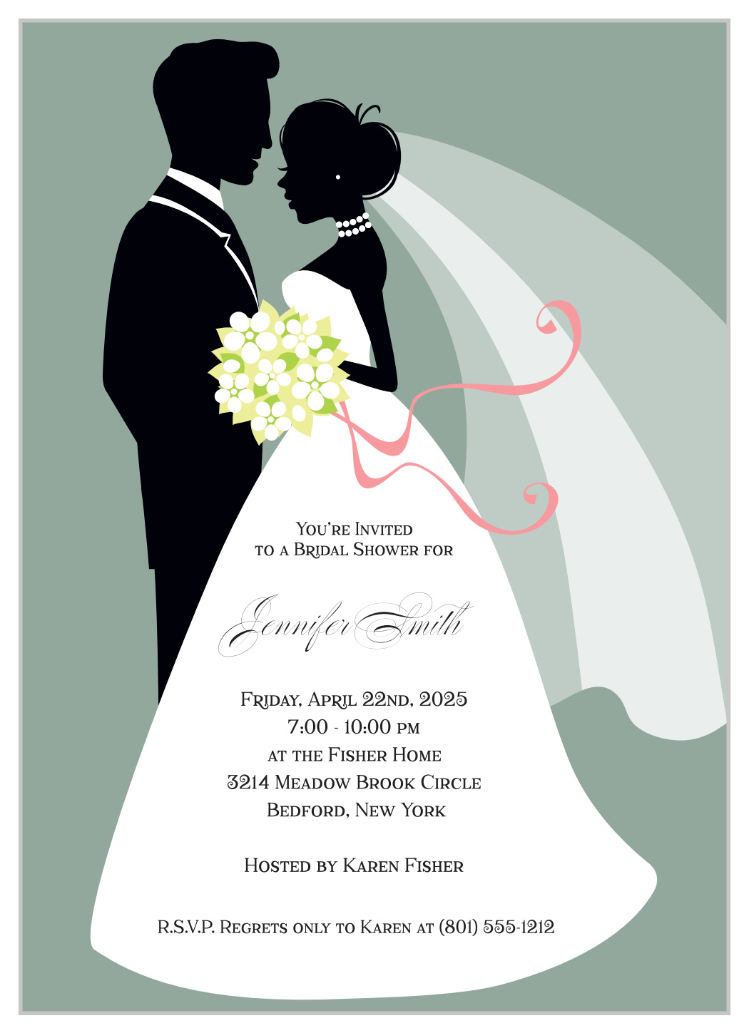 Bride & Groom Bridal Shower Invitations