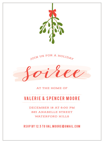 Mistletoe Soiree Holiday Invitations