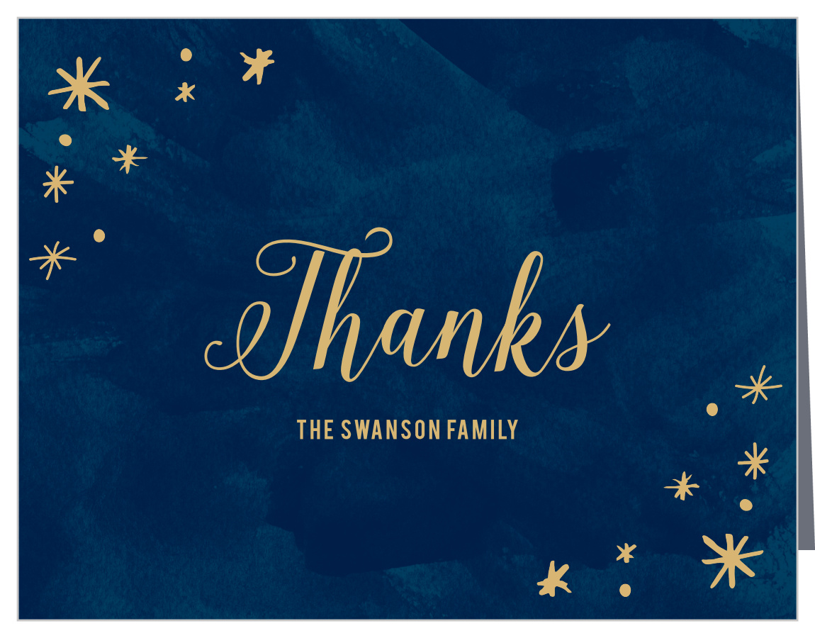 Painted Stars Foil Christmas Thank You Cards