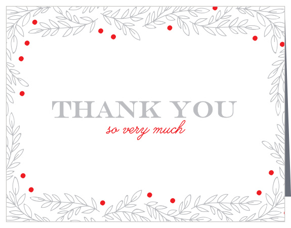 Make sure your loved ones know how much you appreciate them this holiday season with the Rustic Vines Holiday Thank You Cards.