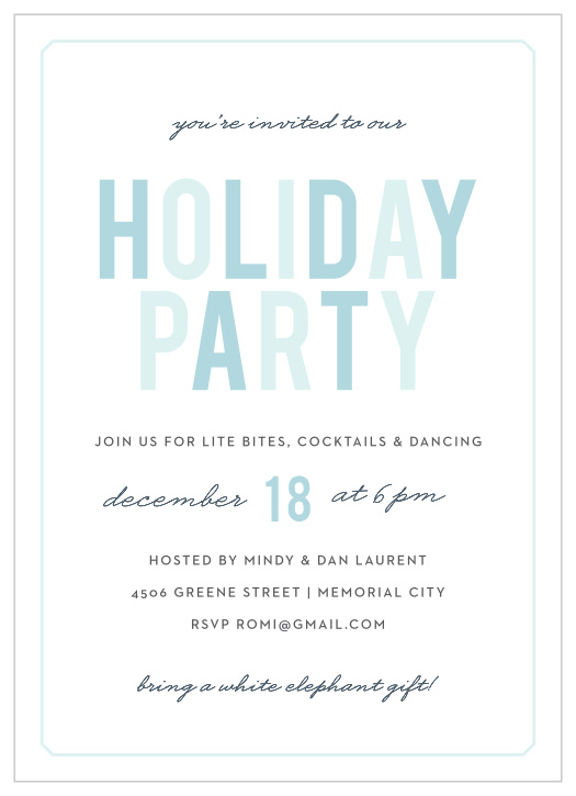 This card has a soft and elegant look with its light, tropical and arctic blues and skinny handwritten calligraphy.