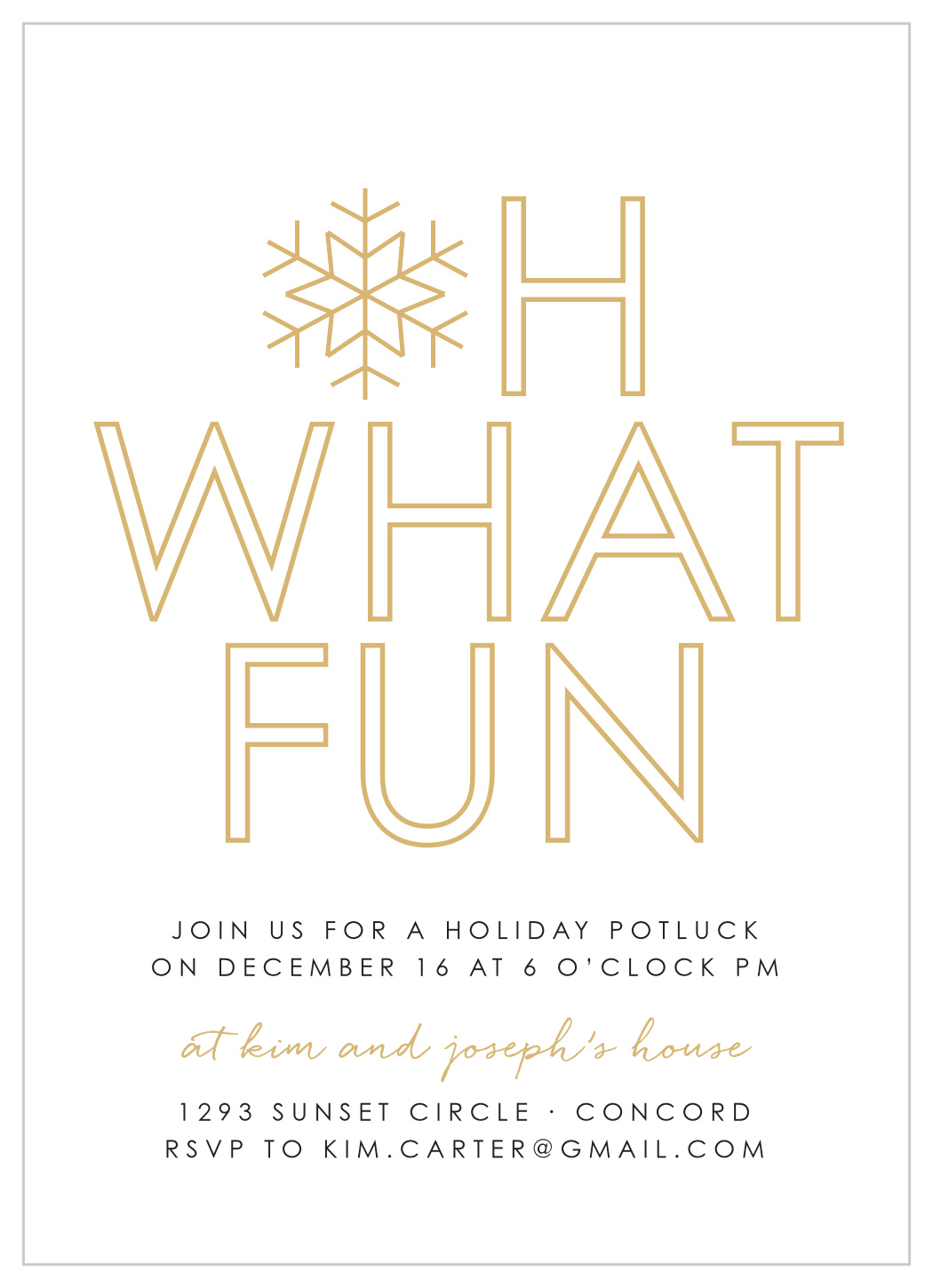 Joyful Outline Foil Holiday Invitations