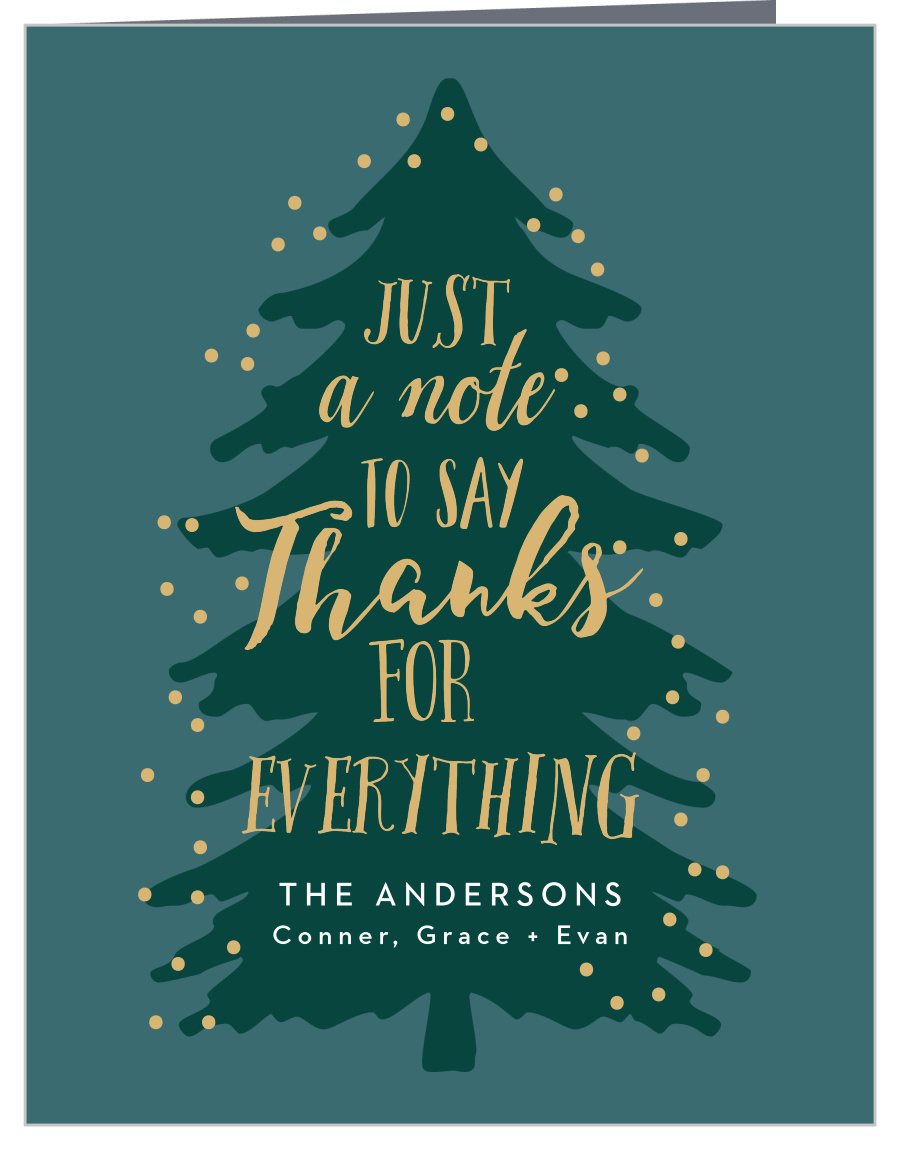 Merry Tree Foil Christmas Thank You Cards