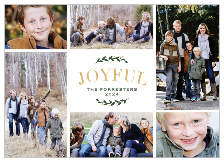 We've decorated the fronts of our Family Portraits Christmas Cards with an assortment of beautiful photos of your family.