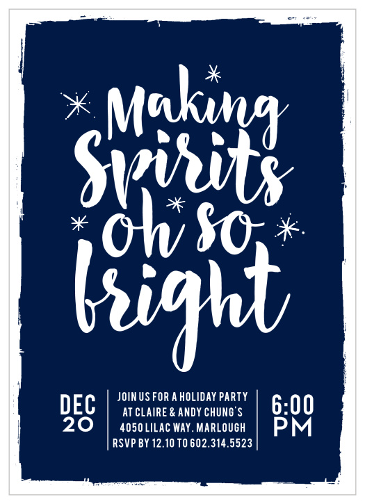 Make this year's holiday party invitation "Oh So Bright" with these unique and cheery cards!