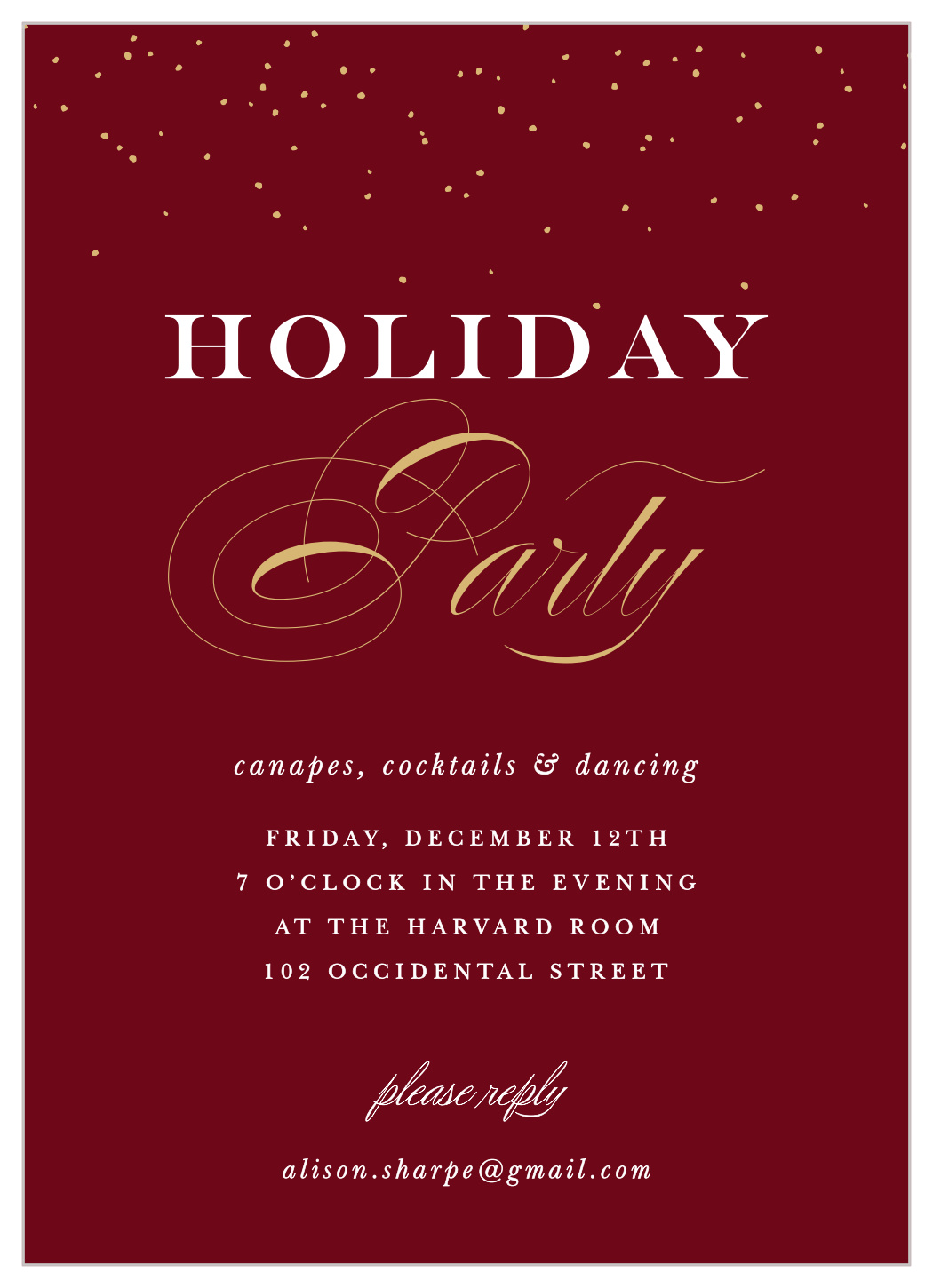 Festive Elegance Foil Holiday Invitations