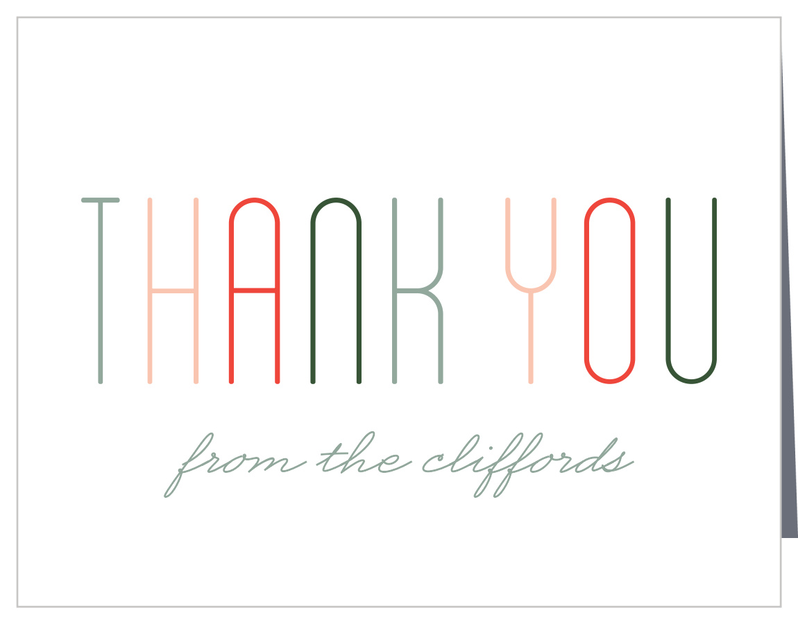 Merry Multicolored Holiday Thank You Cards