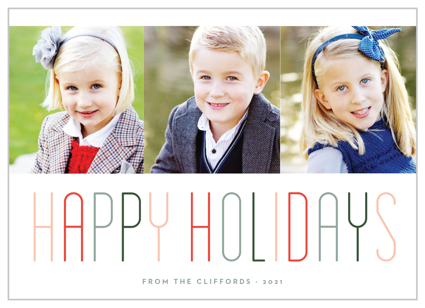 Merry Multicolored Holiday Cards