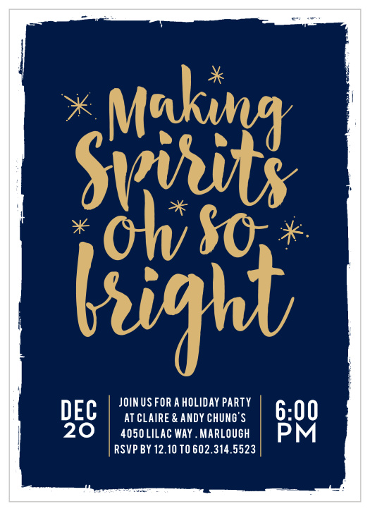 Make this year's holiday party invitation "Oh So Bright" with these unique and cheery foil cards!