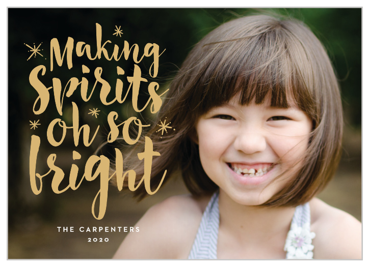 Make this year's family memento "Oh So Bright" with these unique and cheery foil holiday cards!