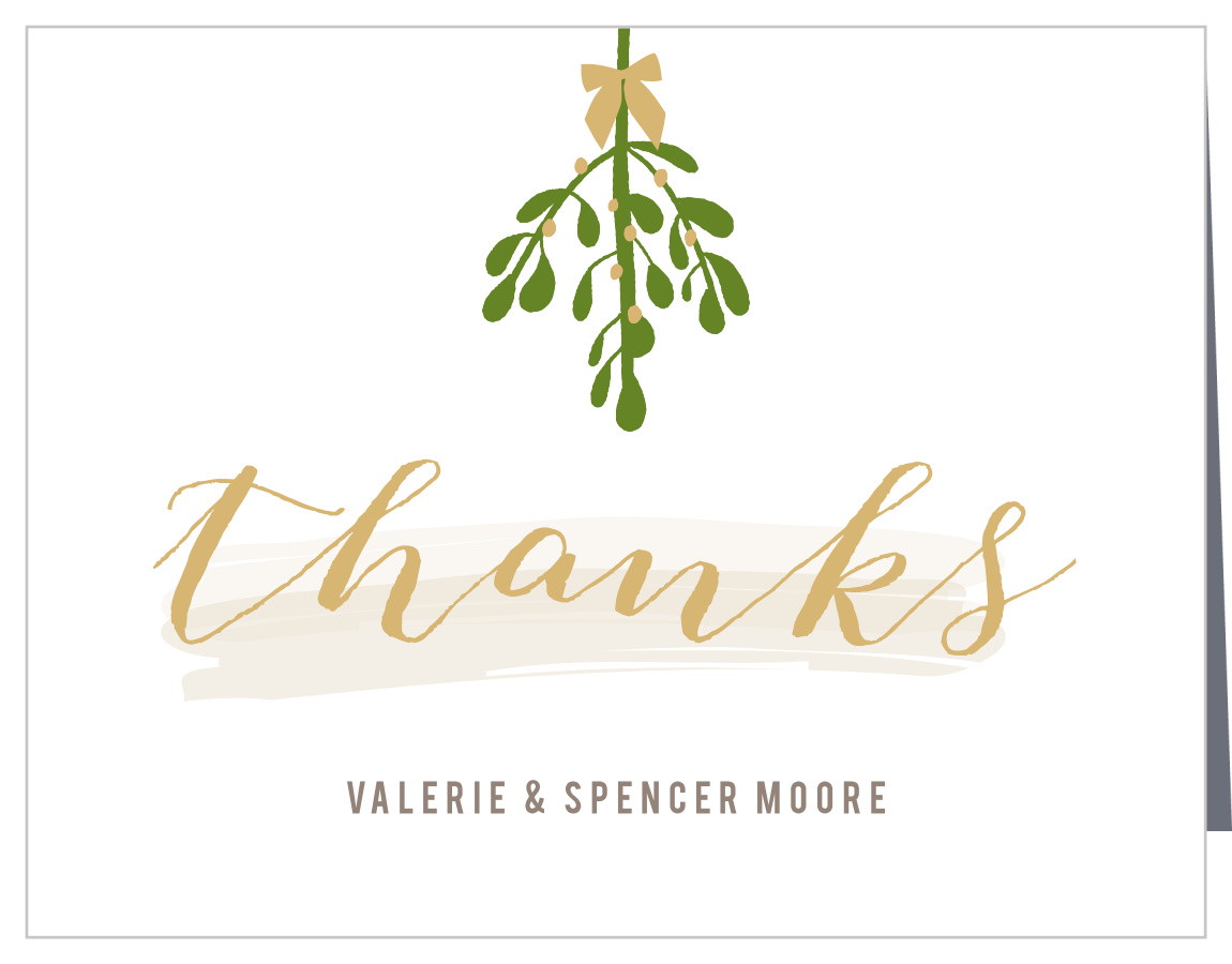 Mistletoe Soiree Foil Holiday Thank You Cards