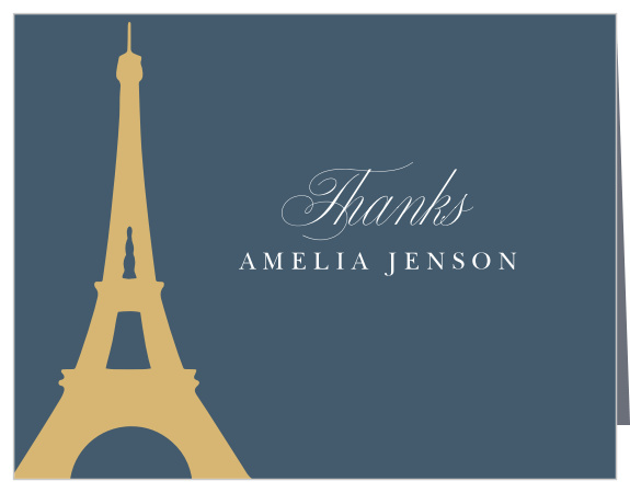 Thank your guests for helping make your child's day as special as possible with A Night in Paris Foil Sweet Sixteen Thank You Cards.