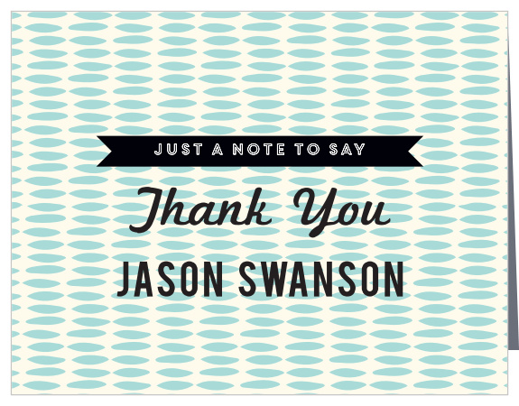 Our Backstage Pass Sweet Sixteen Thank You Cards, with its backdrop of elongated glass-blue ovals, is a fantastic finishing touch once your child's celebration as come to an end.