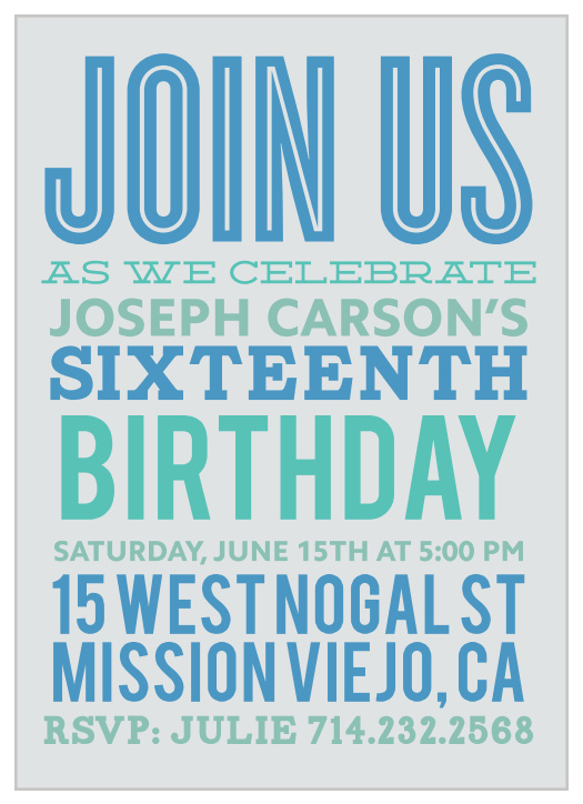 Bright, striking, and bursting with potential, our Bold Stack Party Invitations are representative not only of your upcoming party but of your child as well.