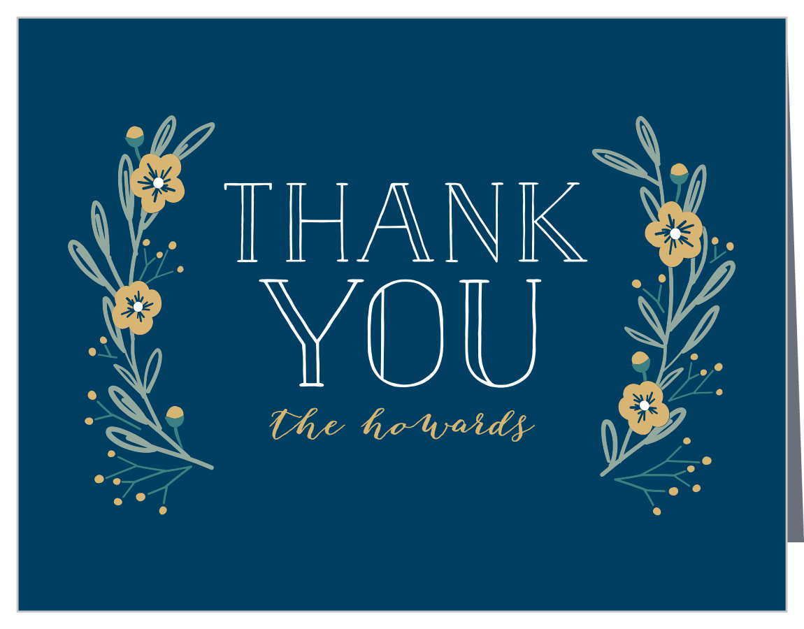 Cheery Laurels Foil Holiday Thank You Cards