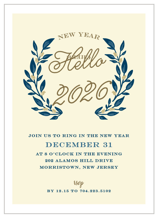 Our Floral Monogram New Years Invitations offer a classic, beautiful look for your holiday party invitations.