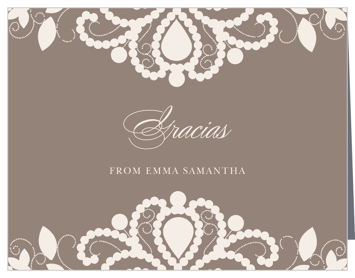 Luxurious Lace Quinceañera Thank You Cards