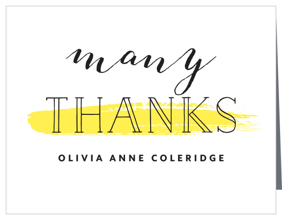 Use the same modern design to show your guests your appreciation with Swish Thank You Cards.