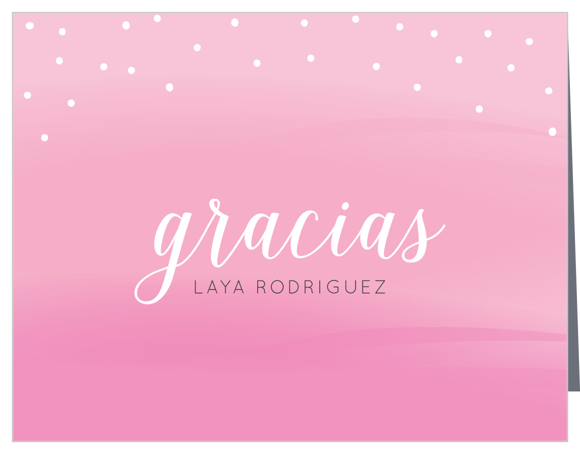 Pink Clouds Quinceañera Thank You Cards
