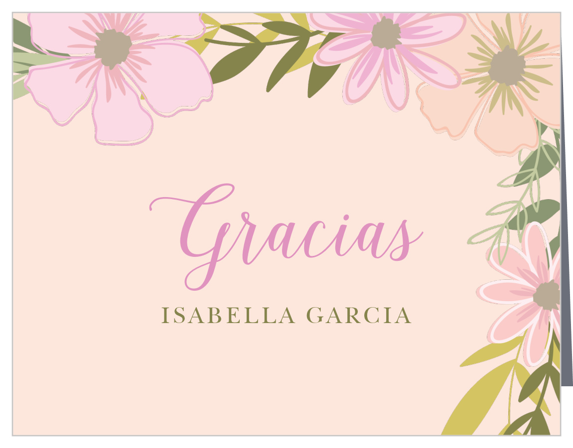 Pretty Posies Quinceañera Thank You Cards