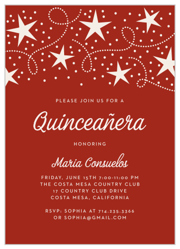 Star Spangled Quinceañera Invitations