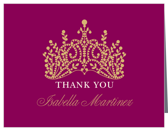 Princess Quince Foil Quinceañera Party Thank You Cards will ensure that your appreciation is crowned the most genuine.