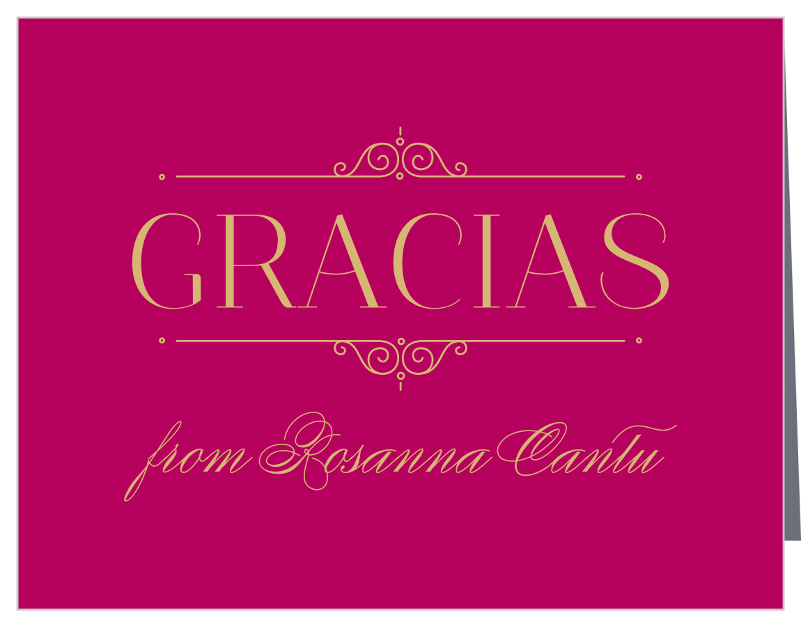 Forever Royalty Quinceañera Foil Thank You Cards