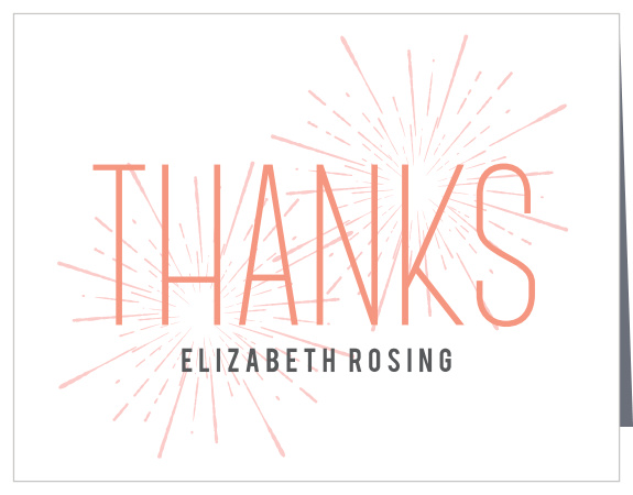 Dazzle them with a flash of white and pink appreciation using our Sweet Sparkler Thank You Cards.