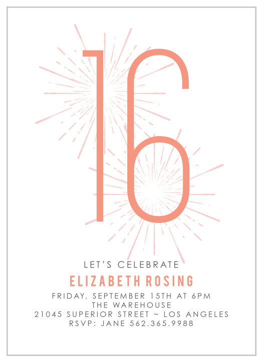 Make her party as explosively beautiful as our Sweet Sparkler Party Invitations.