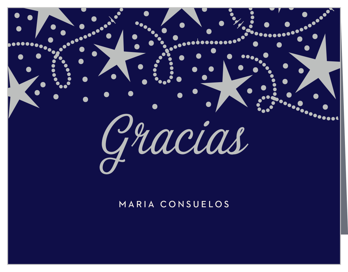 Star Spangled Foil Quinceañera Thank You Cards