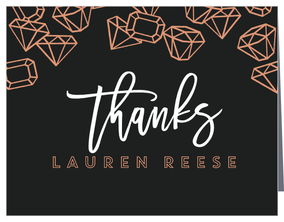 A diamond in the rough, just like your metamorphosing child, our Scattered Jewels Foil Sweet Sixteen Thank You Cards are the perfect card to thank everyone for joining you for this milestone birthday!