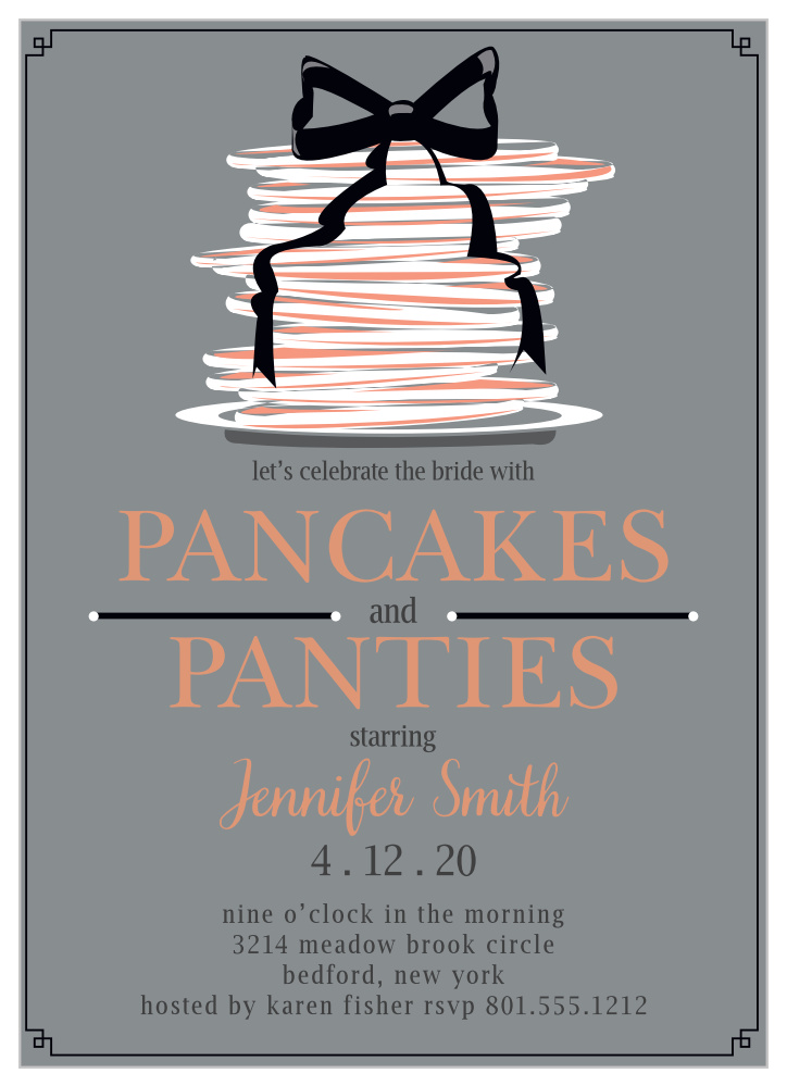 Pancakes & Panties Foil Bridal Shower Invitations