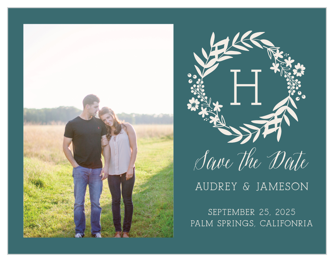 Blooming Monogram Save the Date Cards