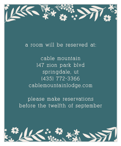 Let your guests know where the best hotels are with Blooming Monogram Accommodation Cards.
