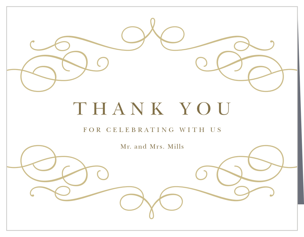 Trendy Swirls Wedding Thank You Cards