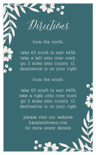 Make sure that your guests can find your venue with Blooming Monogram Direction Cards.