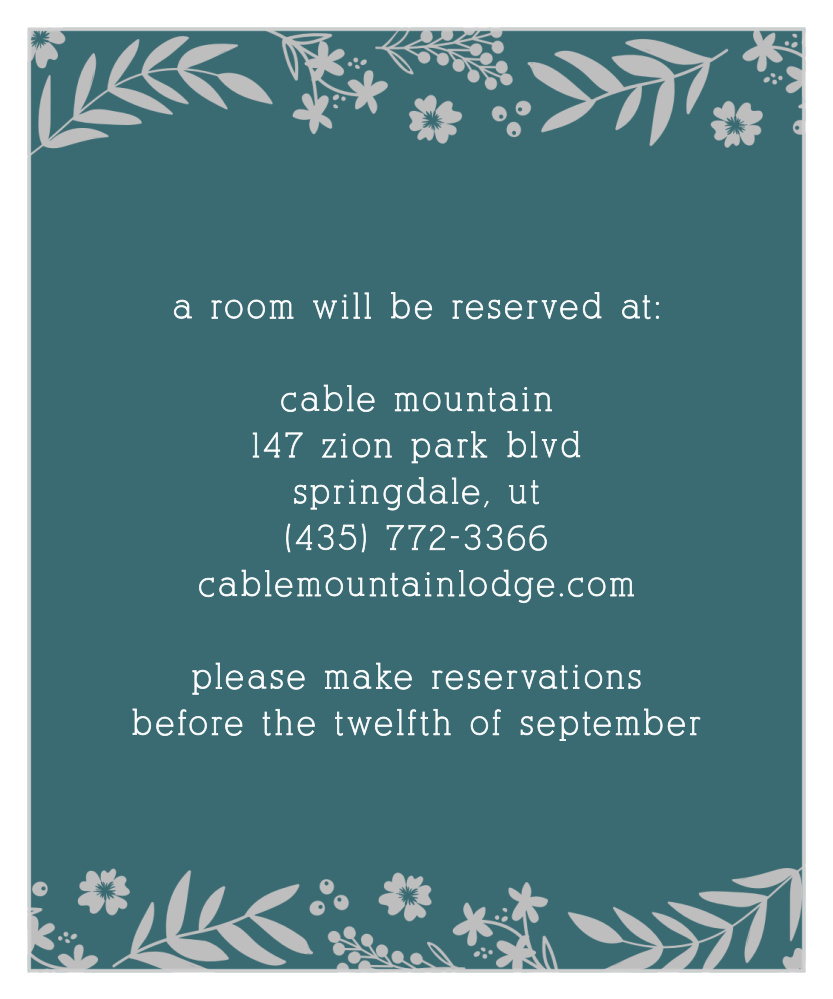 Blooming Monogram Foil Accommodation Cards