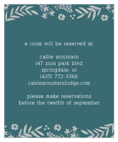 Let your guests know where the best hotels are with Blooming Monogram Foil Accommodation Cards.