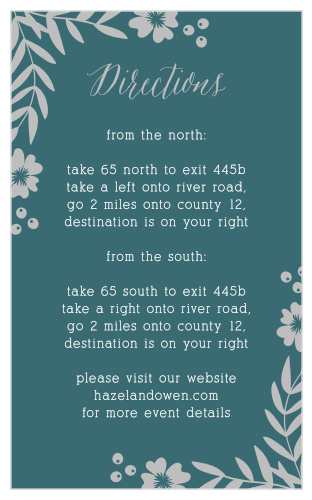 Make sure that your guests can find your venue with Blooming Monogram Foil Direction Cards.