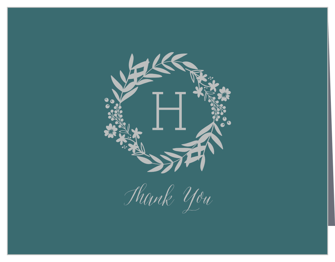 Blooming Monogram Foil Wedding Thank You Cards
