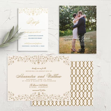 Floral Filigree Wedding Invitations