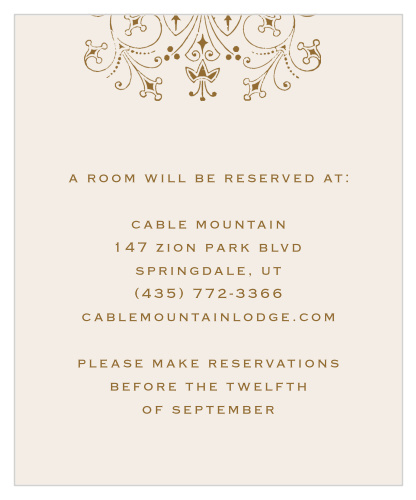 Recommend the best local hotels to your guests with our delightfully antique Floral Filigree Accommodation Cards.