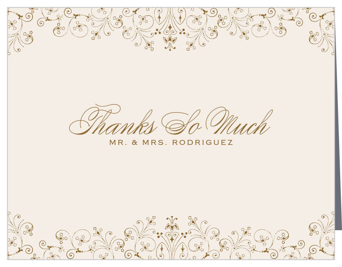 Floral Filigree Wedding Thank You Cards