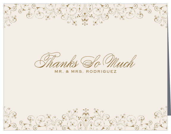 Use the beautiful elegance of our Floral Filigree Thank You Cards to express your gratitude toward your guests.