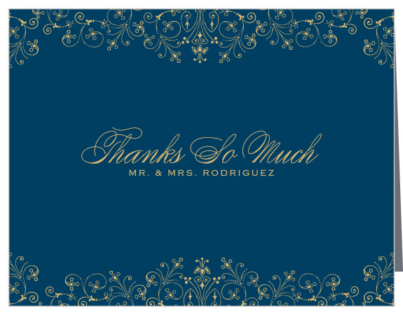 Use the beautiful elegance of our Floral Filigree Foil Thank You Cards to express your gratitude toward your guests.