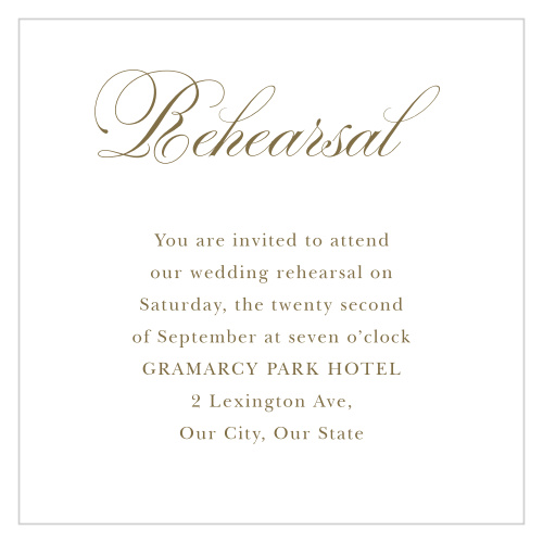 Make sure your loved ones know about your pre-wedding celebrations by sending them our Trendy Swirls Rehearsal Cards!