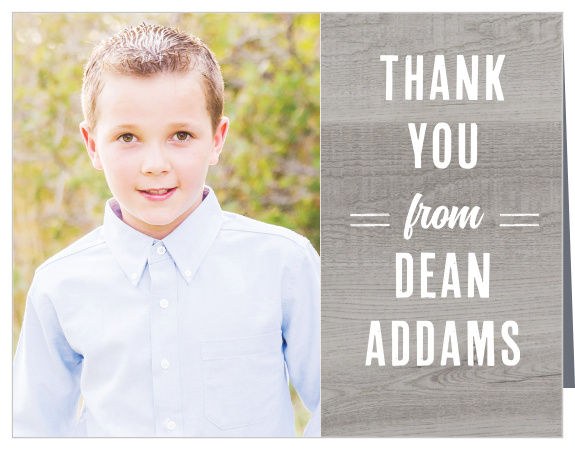 Your guests will appreciate receiving the rustic and retro Rural Woodgrain LDS Baptism Thank You Card after showing their immense support for your child on their special day.