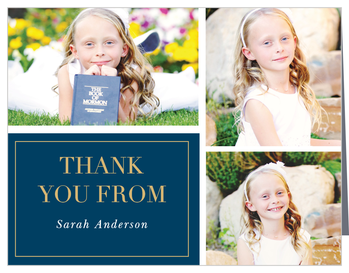 The Book Foil LDS Baptism Thank You Cards